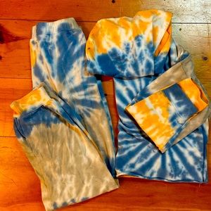 Tye dye jogger and cropped sweatshirt set